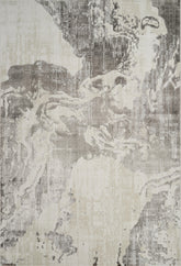 Modern Abstract Marble Watercolor White & Taupe Area Rug & Runner – 6330 White/Vizion