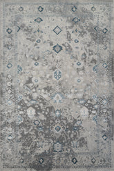 Traditional Vintage Distressed Persian All-Over Grey & Blue Area Rug & Runner – 6344 Grey/Blue