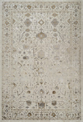 Traditional Vintage Distressed Persian All-Over White & Gold Area Rug & Runner – 6344 White/Gold