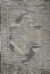 Traditional Vintage Distressed Damask Medallion Grey & Taupe Area Rug & Runner – 6772 Grey/Vizion