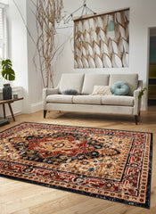 Mongolia 6083B Area Rug Navy/Navy