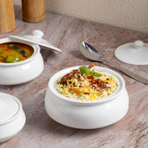 Handi Bowl with Lid | Ivory, Porcelain | Pack of 2