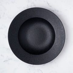 Deep Plate| Black Finish, Porcelain | Set of 6