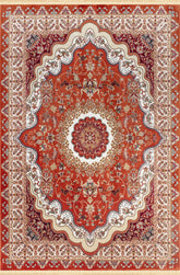 Traditional Persian Tabriz Floral Medallion Rose Area Rug & Runner – B582B Rose