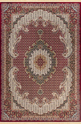 Traditional Persian Mahi Fish Medallion Red Area Rug & Runner – B924D Red