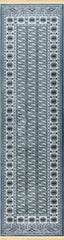 Traditional Bokhara Persian All-Over Bordered Blue Area Rug & Runner – C669B Blue