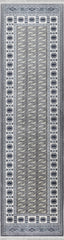 Traditional Bokhara Persian All-Over Bordered Grey Area Rug & Runner – C669B Grey