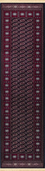 Traditional Bokhara Persian All-Over Bordered Navy Area Rug & Runner – C669B Navy