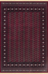 Traditional Bokhara Persian All-Over Bordered Red Area Rug & Runner – C669B Red