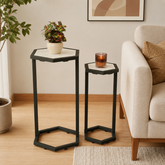 Nesting Tables | Marble Side Tables | Set of 2 End Tables | Modern Living Room Decor