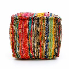 Pouf Ottoman, 20x20x14" Handmade Floor Cushion Puff Seat