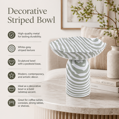 Decorative Striped Bowl | Sculptural Décor