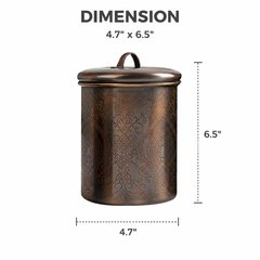 Etached Stainless Steel Canister with Rubber Seal Lid | Antique Copper Finish | Beautiful Food Storage Container for Kitchen Counter, Tea, Sugar, Coffee, Caddy, Flour Canister
