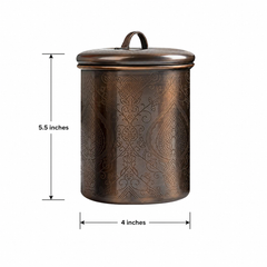 Etached Stainless Steel Canister with Rubber Seal Lid | Antique Copper Finish | Beautiful Food Storage Container for Kitchen Counter, Tea, Sugar, Coffee, Caddy, Flour Canister