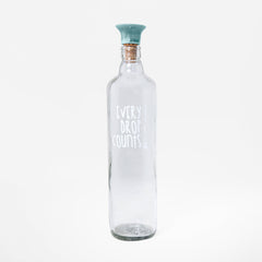 Drop Glass Water Bottle with Ceramic Stopper | Airtight Clear Bottle