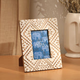 Decorative Photo Frame | Mango Wood | Whitewash - Elegant Design