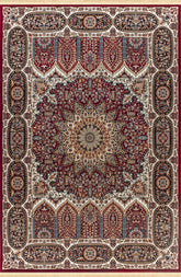 Traditional Persian Garden Panel Medallion Red Area Rug & Runner – D528B Red