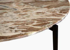 Brown Marble Coffee Table | Grey Metal Frame Center Table