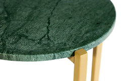 Green Marble Side Table 21" | Metal Legs End Table (Grey/Gold Options)