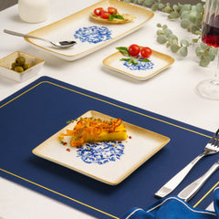 Square Platter With Foot | 6.2"| Porcelain, Pack of 6
