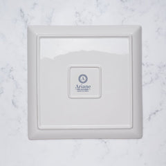 Square Platter With Foot | 8.2"| Porcelain, Set of 12