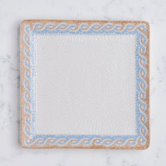 Square Platter With Foot | Porcelain | Set of 6