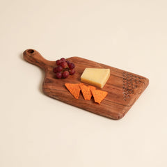 Acacia Wood Handcrafted Chopping Board with Handle, 6.75x14"