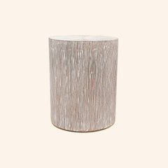 Hand Carved Wooden Stool Side Table | 18x18x22" | End Table