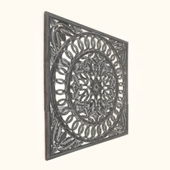 Wall Art with Mirror | Wooden Handmade Wall Panel , 48x48"