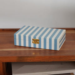 Decorative Box | Striped Resin Rectangle Box | Wood