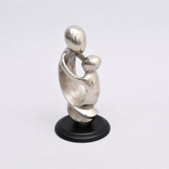 Embrace of Love Aluminum Figurine with Nickel Finish & Black Base-5.75x5.75x11"