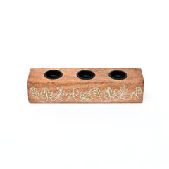 Wooden T-Light Holder | Mango Wood | Elegant Candle Decor