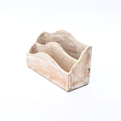 Desk Organiser | Handmade | Mango Wood | Whitewash