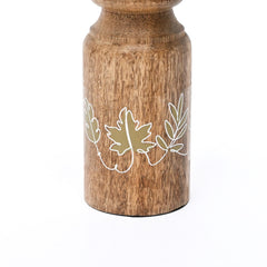 Pillar Candle Holder Set of 2 | Natural Finish | Mango Wood
