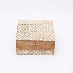 Decorative Nested Boxes Set of 3 | Hand Carved | Mango Wood