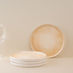 Short Rim Stackable Plate | Porcelain, Pack of 4