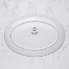 Oval Plate with Foot | Porcelain, Pack of 12 | 11"