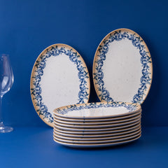 Plate Oval With Foot | Amalfi | Porcelain, Set of 12
