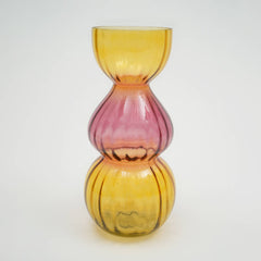 Vase | Long Gleaming Bubble Glass Vase | Elegant Decorative Vase for Modern Home Decor