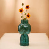 Vase | Modern Funnel Flare Glass Vase | Elegant Contemporary Glass Vase for Home Decor