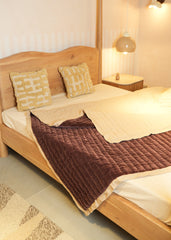 Cotton Velvet Stonewashed Hand Quilted Bedspread with Flanges - 88" x 92"
