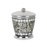 Vanity Jar | Stylish Storage for Cotton Swabs,Rounds,Balls,Sponges & Bath Salts | Decorative Canister for Bathroom, Bedroom | Ice Mosaic