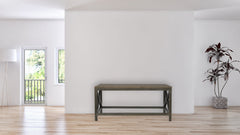 Industrial Cross Metal Coffee Table, Brown and Black