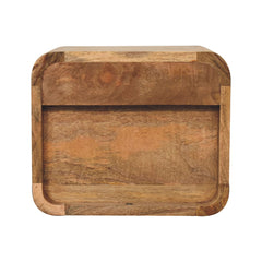 Solid Wood Mini Oak-ish Floating Open Bedside, 1-Drawer, Beige