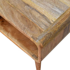 Solid Wood Media Unit, Open Slot, Oak-ish, Light Brown