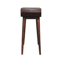 Solid Wood Amaya Nordic Style Console Table, Open Storage, Chestnut, Dark Brown