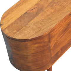 Solid Wood Chestnut Rounded Lid-Up Blanket Box, Storage Box