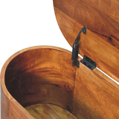 Solid Wood Chestnut Rounded Lid-Up Blanket Box, Storage Box
