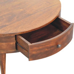 Solid Wood Odyssey Coffee Table, 2-Drawer, Nordic Legs, Brown