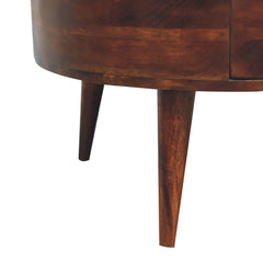 Solid Wood Odyssey Coffee Table, 2-Drawer, Nordic Legs, Brown